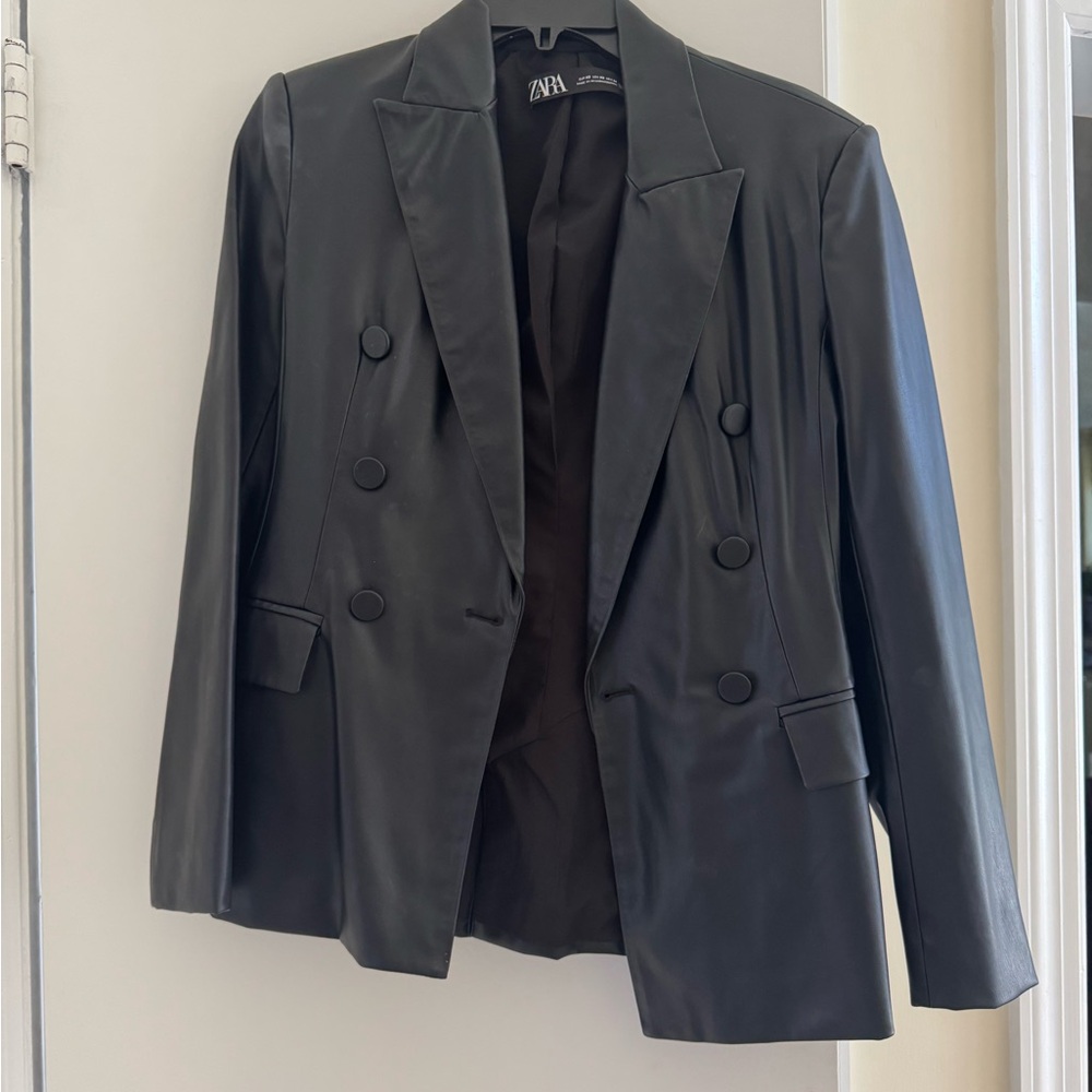 Zara Leather Blazer